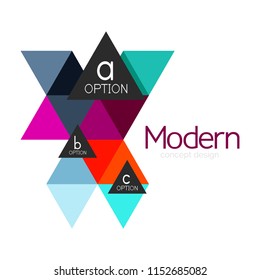 Triangle shape design abstract business logo icon design. Company logotype branding emblem idea. Vector illustration