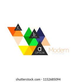 Diseño de formas triangulares diseño de iconos abstractos del logotipo de negocios. Idea del emblema de marca de logotipo de empresa. Ilustración del vector