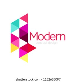 Diseño de formas triangulares diseño de iconos abstractos del logotipo de negocios. Idea del emblema de marca de logotipo de empresa. Ilustración del vector