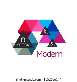 Triangle shape design abstract business logo icon design. Company logotype branding emblem idea. Vector illustration