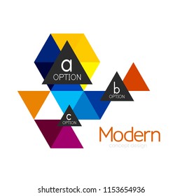 Triangle shape design abstract business logo icon design. Company logotype branding emblem idea. Vector illustration