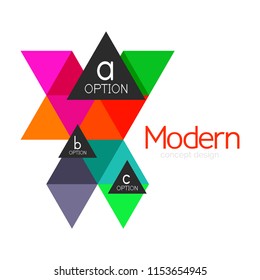 Diseño de formas triangulares diseño de iconos abstractos del logotipo de negocios. Idea del emblema de marca de logotipo de empresa. Ilustración del vector