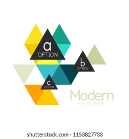 Triangle form Design abstrakte Business Logo Symbol Design. Firmenlogotype-Branding-Emblem-Idee. Vektorgrafik