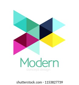 Triangle shape design abstract business logo icon design. Company logotype branding emblem idea. Vector illustration