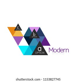Triangle shape design abstract business logo icon design. Company logotype branding emblem idea. Vector illustration
