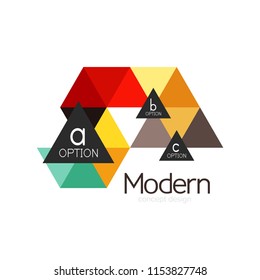 Triangle shape design abstract business logo icon design. Company logotype branding emblem idea. Vector illustration