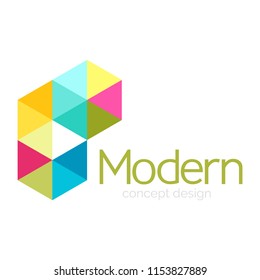 Triangle shape design abstract business logo icon design. Company logotype branding emblem idea. Vector illustration