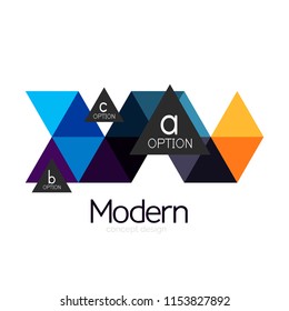 Triangle shape design abstract business logo icon design. Company logotype branding emblem idea. Vector illustration