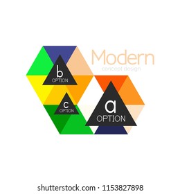 Triangle shape design abstract business logo icon design. Company logotype branding emblem idea. Vector illustration