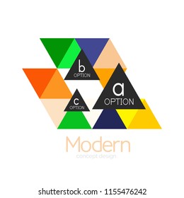 Triangle shape design abstract business logo icon design. Company logotype branding emblem idea. Vector illustration