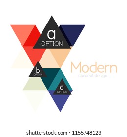 Diseño de formas triangulares diseño de iconos abstractos del logotipo de negocios. Idea del emblema de marca de logotipo de empresa. Ilustración del vector