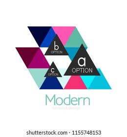 Diseño de formas triangulares diseño de iconos abstractos del logotipo de negocios. Idea del emblema de marca de logotipo de empresa. Ilustración del vector
