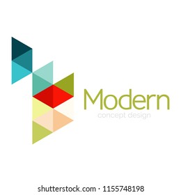 Diseño de formas triangulares diseño de iconos abstractos del logotipo de negocios. Idea del emblema de marca de logotipo de empresa. Ilustración del vector