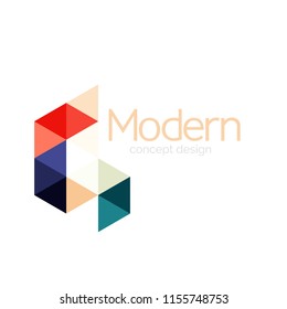 Triangle shape design abstract business logo icon design. Company logotype branding emblem idea. Vector illustration