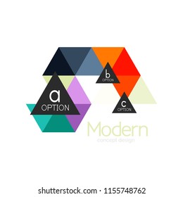 Triangle shape design abstract business logo icon design. Company logotype branding emblem idea. Vector illustration