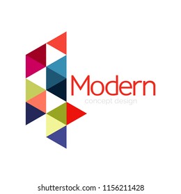 Triangle shape design abstract business logo icon design. Company logotype branding emblem idea. Vector illustration