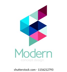 Triangle shape design abstract business logo icon design. Company logotype branding emblem idea. Vector illustration
