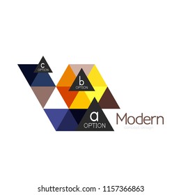Triangle shape design abstract business logo icon design. Company logotype branding emblem idea. Vector illustration