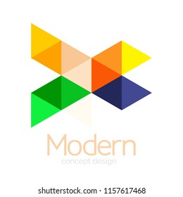 Triangle shape design abstract business logo icon design. Company logotype branding emblem idea. Vector illustration