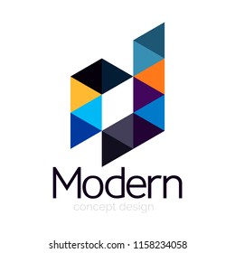Triangle shape design abstract business logo icon design. Company logotype branding emblem idea. Vector illustration