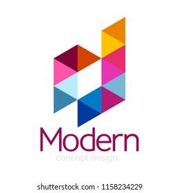 Triangle shape design abstract business logo icon design. Company logotype branding emblem idea. Vector illustration
