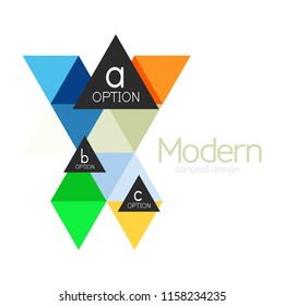 Diseño de formas triangulares diseño de iconos abstractos del logotipo de negocios. Idea del emblema de marca de logotipo de empresa. Ilustración del vector