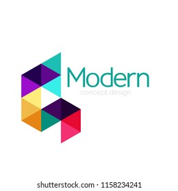 Triangle shape design abstract business logo icon design. Company logotype branding emblem idea. Vector illustration