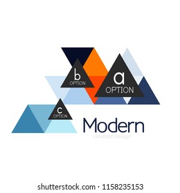Triangle shape design abstract business logo icon design. Company logotype branding emblem idea. Vector illustration