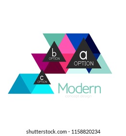 Diseño de formas triangulares diseño de iconos abstractos del logotipo de negocios. Idea del emblema de marca de logotipo de empresa. Ilustración del vector
