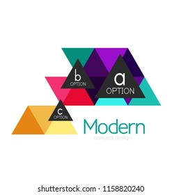 Triangle shape design abstract business logo icon design. Company logotype branding emblem idea. Vector illustration