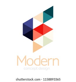 Diseño de formas triangulares diseño de iconos abstractos del logotipo de negocios. Idea del emblema de marca de logotipo de empresa. Ilustración del vector