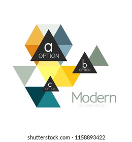 Triangle shape design abstract business logo icon design. Company logotype branding emblem idea. Vector illustration