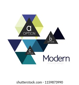 Triangle shape design abstract business logo icon design. Company logotype branding emblem idea. Vector illustration