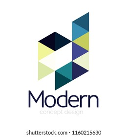 Diseño de formas triangulares diseño de iconos abstractos del logotipo de negocios. Idea del emblema de marca de logotipo de empresa. Ilustración del vector