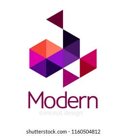 Triangle shape design abstract business logo icon design. Company logotype branding emblem idea. Vector illustration