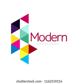Triangle shape design abstract business logo icon design. Company logotype branding emblem idea. Vector illustration