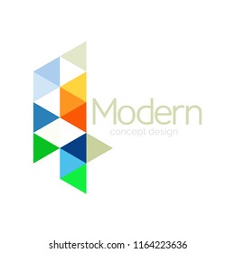 Diseño de formas triangulares diseño de iconos abstractos del logotipo de negocios. Idea del emblema de marca de logotipo de empresa. Ilustración del vector
