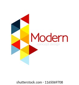 Triangle shape design abstract business logo icon design. Company logotype branding emblem idea. Vector illustration