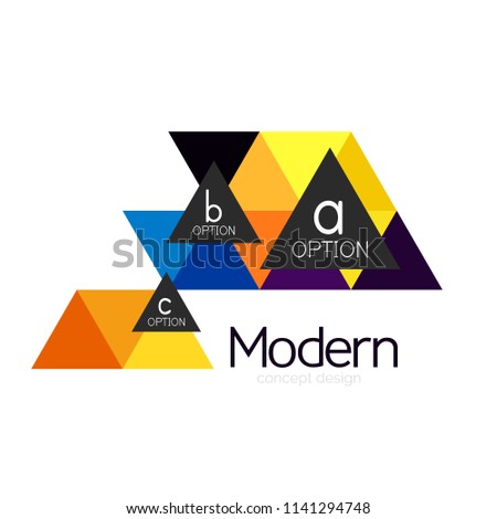 Triangle shape design abstract business logo icon design. Company logotype branding emblem idea. Vector illustration