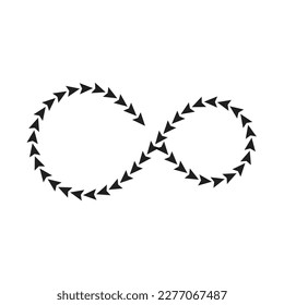 Triangle shape dotted arrow infinity icon symbol vector illustration