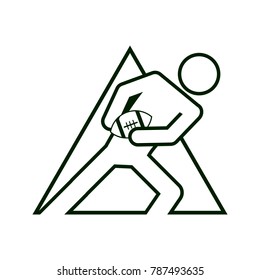 Triangle Shape Football Rugby Sport FigureOutline Symbol Vector Illustration