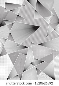 Triangle Shape, Geometric Shape, Abstract art vector lines and dots pattern background. Vector illustration
