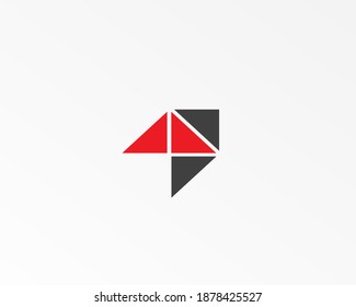 Triangle shape and icon up logo design concept