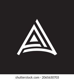 diseño del logotipo de la letra de forma triangular AL