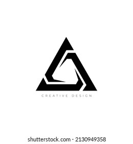 Triangle shape letter A branding design concept
