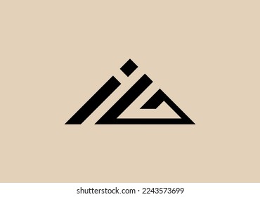 Triangle shape with letter I G symbol logo
