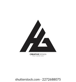 Triangle shape letter H G modern art monogram logo