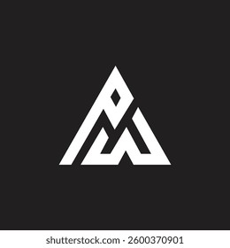 Triangle shape letter PW vector logo.