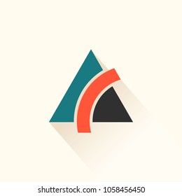 triangle shape line company logo