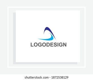 plantilla de diseño de logotipo de iconos de línea y forma de triángulo